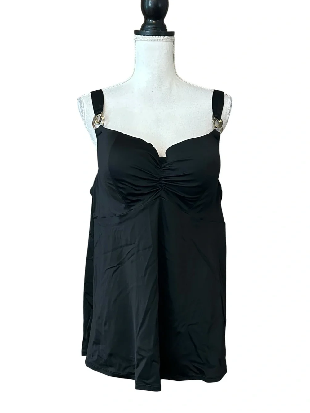 Lane Bryant‎ Cacique Underwire Bra Tankini Top with Embellished Straps SZ 42D